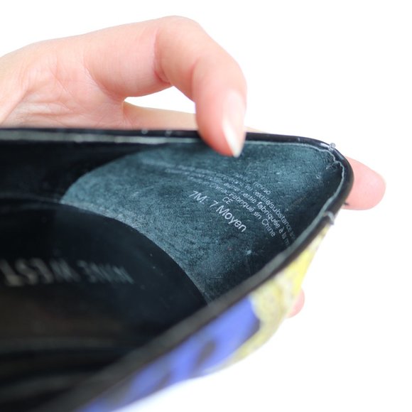 Nine West Blue and Yellow Heels - Picture 5 of 11